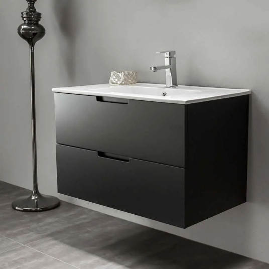 Bathlife Glädje Servantskap 80x50x46 cm med servant Sort Matt Bathlife Glädje Servantskap 80x50x46 cm med servant Sort Matt