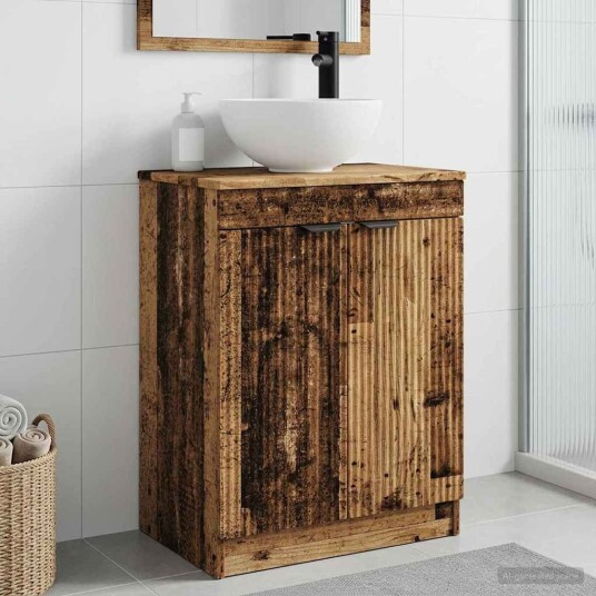 Badmøbel med vask Gammelt tre 54 x 35 x 83 cm Konstruert tre Badmøbel med vask Gammelt tre 54 x 35 x 83 cm Konstruert tre