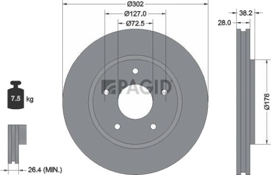 PAGID 54815NC Bremseskive PAGID 54815NC Bremseskive