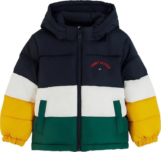 Tommy Hilfiger Lu Colour Block Puffer Jacket Navy 98