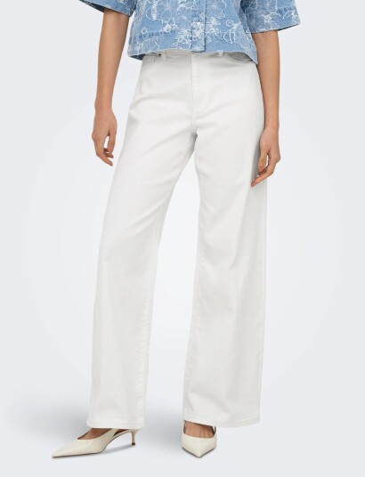 ONLY Onlmadison Sille Hw Wide Pocket Pant Pnt   White   XL x 32