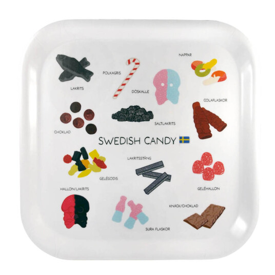 Mellow Design Serveringsbrett Swedish Candy 20x20 cm hvit Mellow Design Serveringsbrett Swedish Candy 20x20 cm hvit