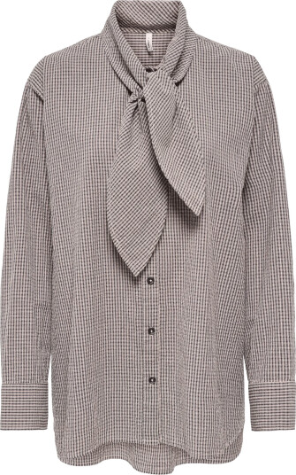 ONLY Onlmaya Check Bow Shirt Wvn Ex Black XL