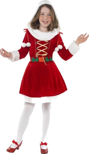 Smiffys Kostymer Lille frøken Santa Smiffys 7-9 år (122-134) Kostymer Hvit Rød 38196-NC