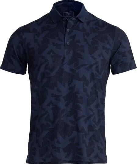 Bogeys & Birdies M Tech Pique Birdie AOP Blå Golf pologenser herre Navy X Large