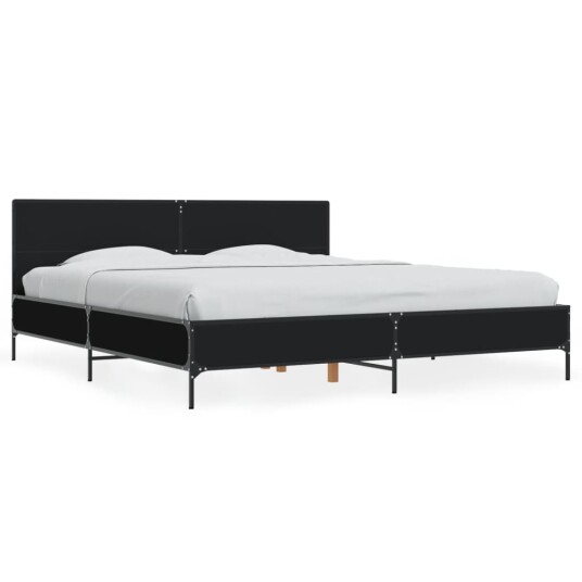  Sengeramme svart 200x200 cm konstruert tre og metall 8721102613135