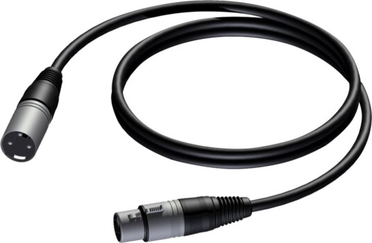 Procab Basic Series Cab901 Lydkabel 0.23 Mm² Xlr3 Hann Til Xlr3 Hunn 1.5 M Skjermet Svart
