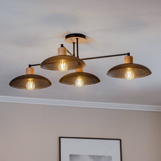EMIBIG LIGHTING Kobe taklampe 4 lyskilder stål tre svart