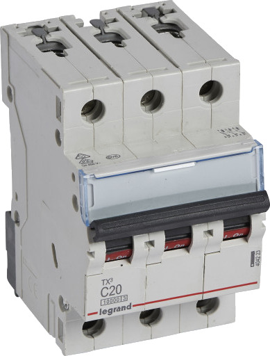 Legrand TX³ MCB automatsikring C20 3P 3M 10/10kA Legrand TX³ MCB automatsikring C20 3P 3M 10/10kA