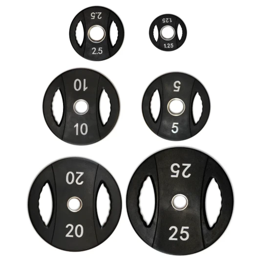 SQ&SN PU vektskive 15 kg med håndtak. Hulldiameter 50 mm. Slitesterk og holdbar   perfekt for crossfit og funksjonell trening