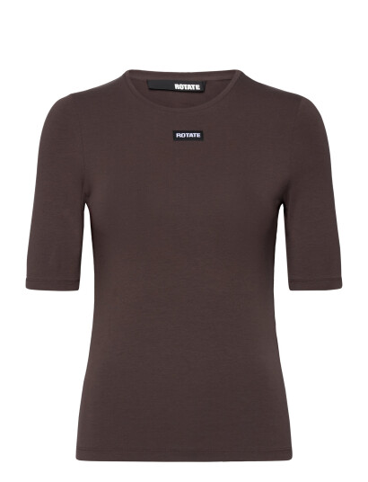 ROTATE Birger Christensen Short Sleeve T Shirt   Brown   38