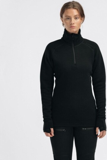 Aclima FleeceWool V2 Polo w/ zip W"s Jet Black Jet Black XS