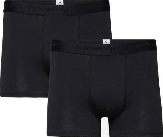 Knowledge Cotton Apparel 2 Pack Boxer Briefs BLACK JET M