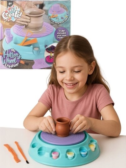 Pottery Set For Barn Leiresett Med Dreiehjul Og Verktøy