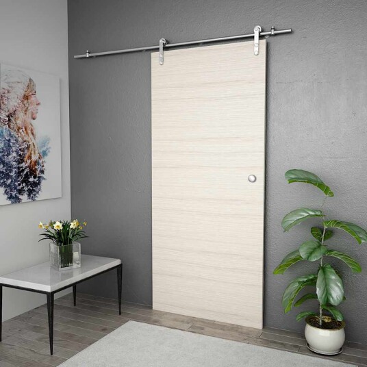 vidaXL Utstyrsett for skyvedør 183 cm rustfritt stål sølv