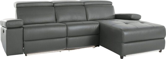 Hjørnesofa 3 seter Rayland Grå PU Høyre Manuell Recliner Grå PU Høyre Manuell Recliner