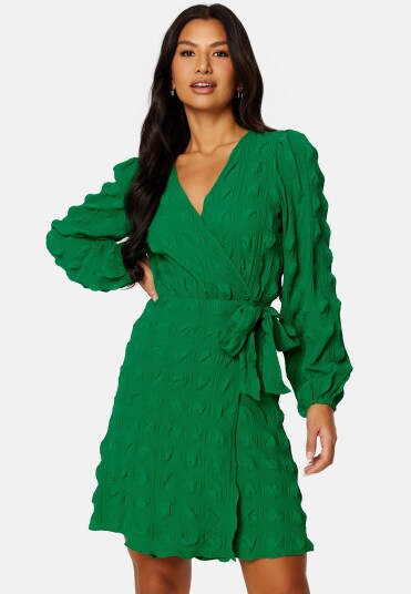 BUBBLEROOM Triniti wrap dress Jade-green 34