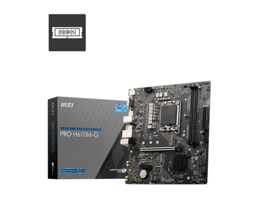 MSI PRO H610M-G Micro ATX Hovedkort med LGA 1700 og DDR5 MSI PRO H610M-G Micro ATX Hovedkort med LGA 1700 og DDR5