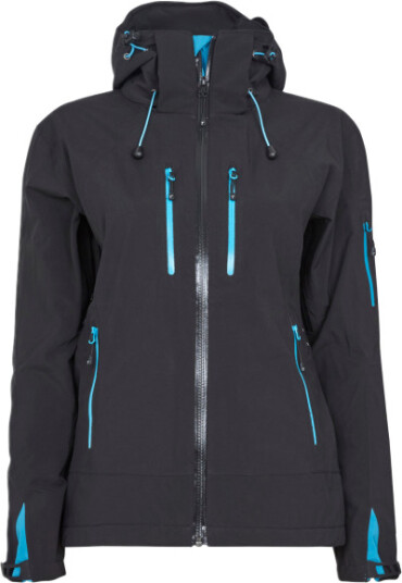 Tracker 7092 Dame Kontrastfarget Extreme Pro Shell, svart/turkis, 1 stk., STK-709228 Black/Turquoise M