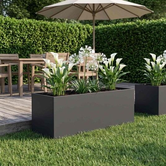 vidaXL Hageblomsterpotte Svart 40 x 20 x 20 cm Kaldvalsestål
