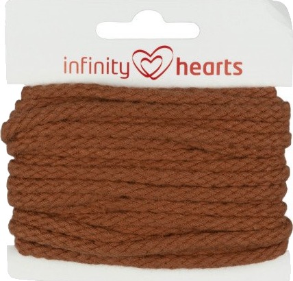 Infinity Hearts Anorakksnor Bomull rund 5mm 850 Lys Brun 5m