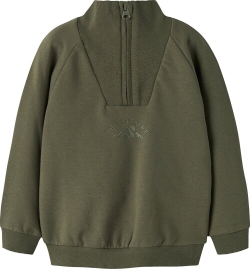 Name It Collegegenser m. Glidelås - NmmOscar - Olive Natt - Name It - 1½ år (86) - Collegegenser Armygrønn Grønn
