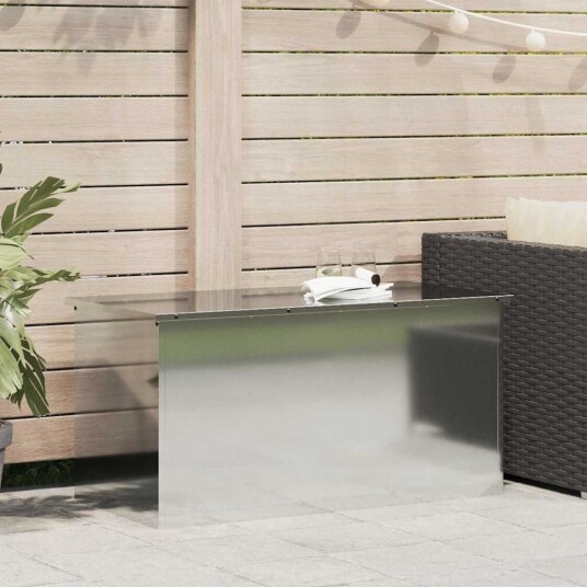 vidaXL Hageoppbevaringsputeeske Stål 100 x 50,5 x 50 cm 220 sølv