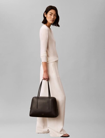 Calvin Klein Foil Logo Bowling Bag   Black   ONE SIZE