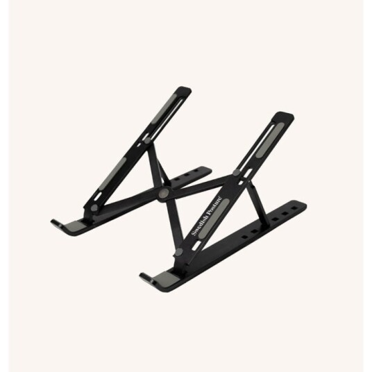 Swedish Posture Bærbar Aluminium Laptopstativ Justerbar Svart