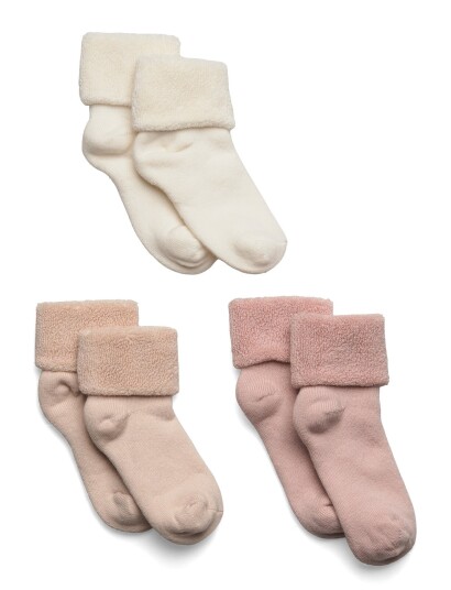 mp Denmark Cotton Baby Socks 3 Pack Pink 15/16