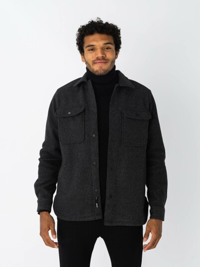 Only & Sons Sash Woolen Look Long Sleeve Shirt Sort S Only & Sons Sash Woolen Look Long Sleeve Shirt Sort S