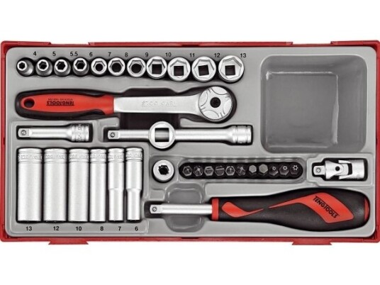 Teng Tools 35-delt Pipenøkkelsett med Firkantskaft 1'' Teng Tools 35-delt Pipenøkkelsett med Firkantskaft 1''