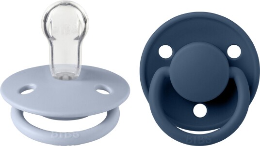 BIBS De Lux Smokk 2-pack Silikon One Size Rund Dusty Blue/Steel Blue