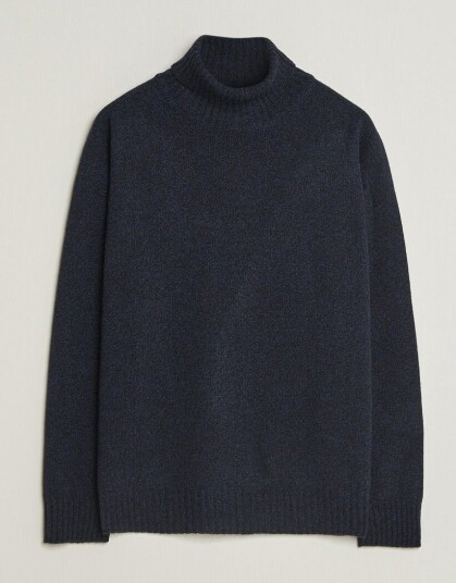 Altea Wool/Cashmere Rollneck Navy Melange