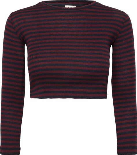 Mads Nørgaard 2X2 Cotton Stripe Tikka Top SKY CAPTAIN/WINETASTING 116