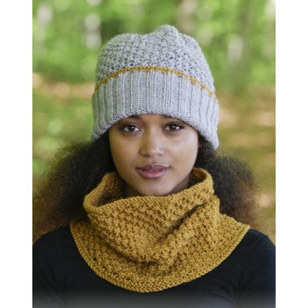 Welcome Winter by DROPS Design Lue og hals strikkeoppskrift str S XL