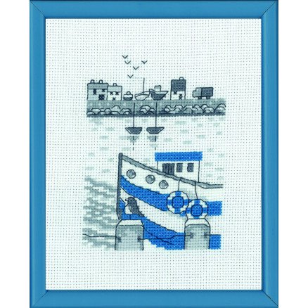 Permin Broderisett Fiskekutter 14x18cm
