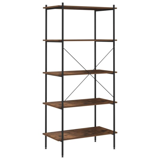 vidaXL 5-etasjers hylleenhet svart og m?rkt tre 80x40x163 cm vidaXL 5-etasjers hylleenhet svart og m?rkt tre 80x40x163 cm