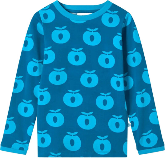 Småfolk Elstar Long Sleeved Top With Apples Blue 92 98