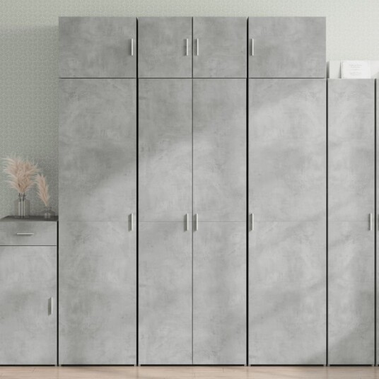 Oppbevaringsskap betonggrå 70x42,5x225 cm konstruert tre