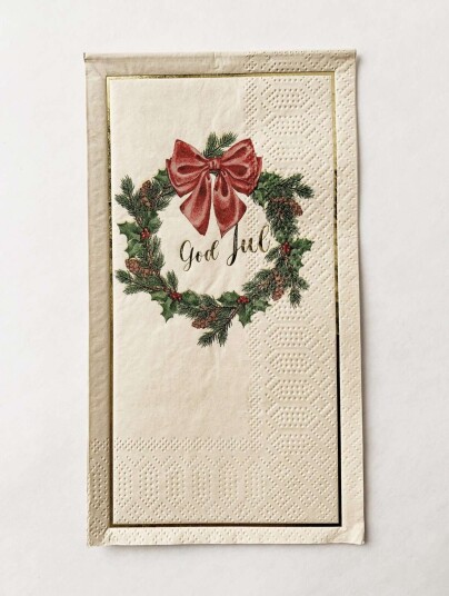 Serviett «God Jul» Krans