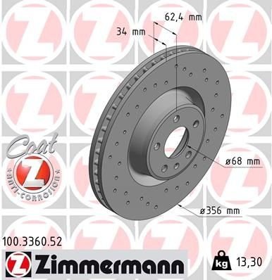 Bremseskive ZIMMERMANN 100.3360.52