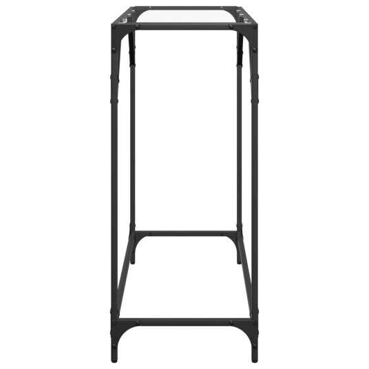 Konsollbord med gjennomsiktig glassplate 80x35x81 cm stål 846018