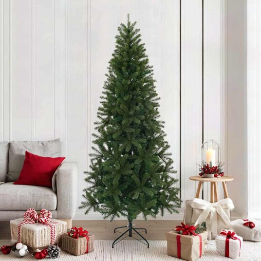  Kunstig juletre med stativ grønn 210 cm PVC PE og stål