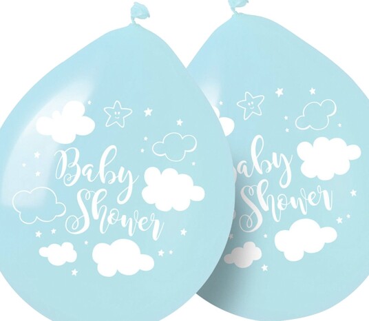 Ballonger Baby Shower Lyseblå - 8-pakning