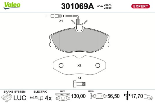 VALEO 301069A Bremseklosser