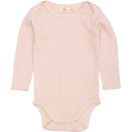 COPENHAGEN COLORS Dusty Rose Pointelle Heart Lapneck Body Ls 68