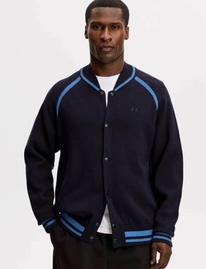 J. Lindeberg Stanley Jacquard Knit Bomber Navy L J. Lindeberg Stanley Jacquard Knit Bomber Navy L