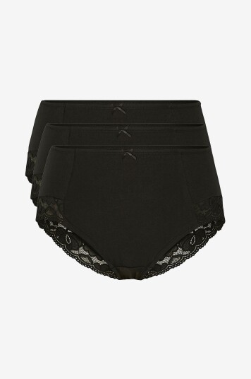 Zizzi Hipstertruse lClara 3 pakning Svart