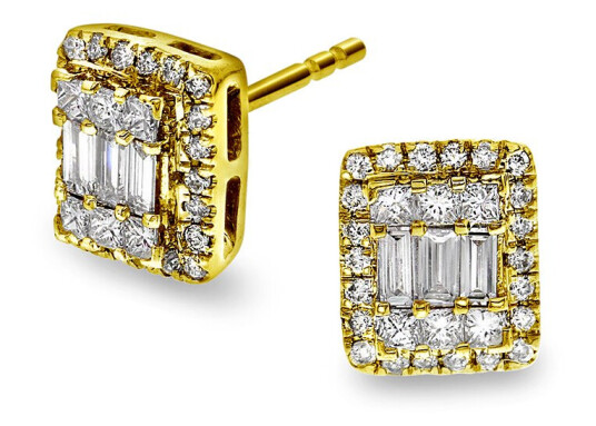Elizabeth øredobber i 585 gult gull med diamanter 0,50 ct